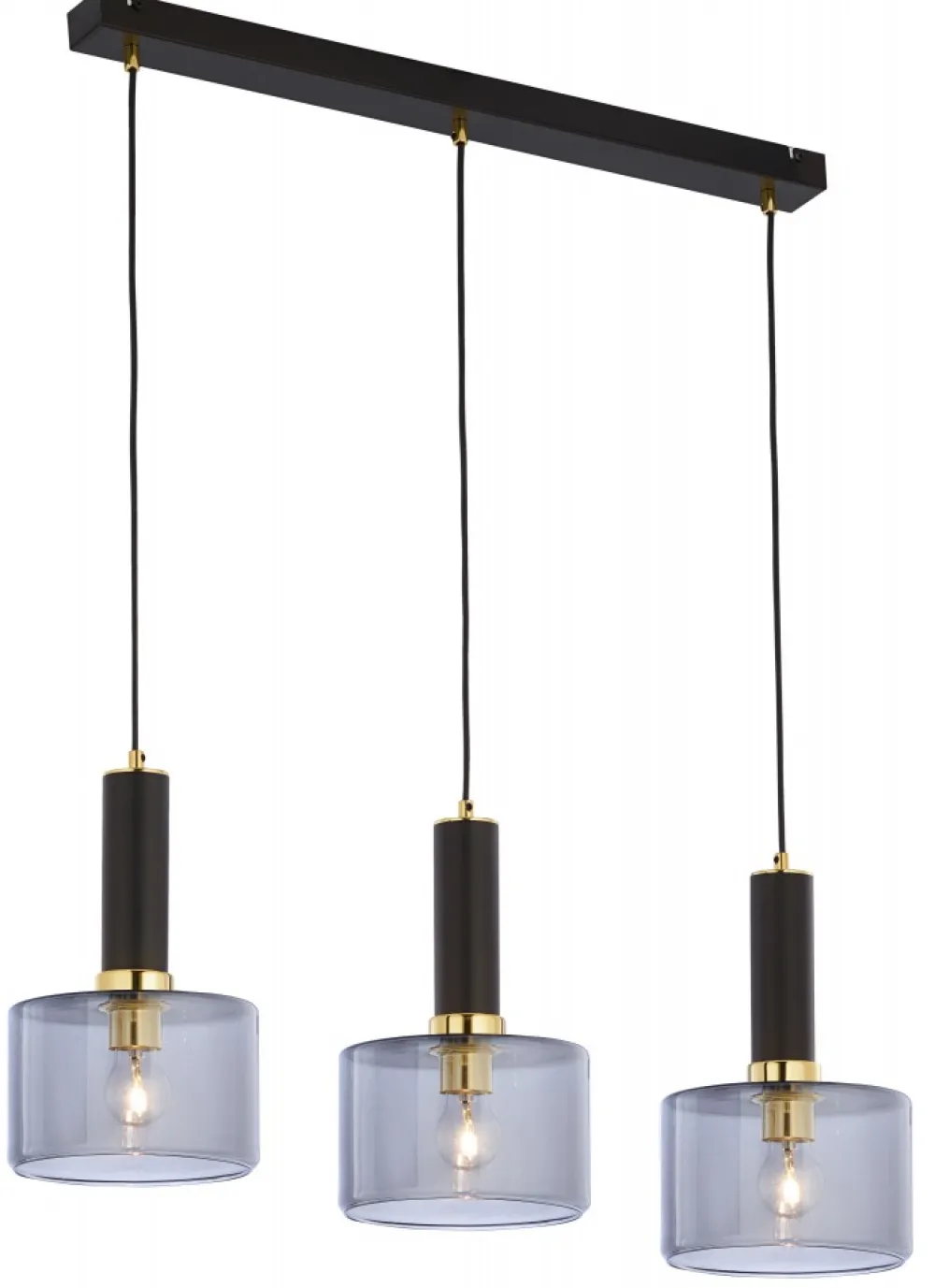 Lampa Wisząca VANES Złoty Dymiony Szklane Klosze 3xE27 * Jupiter Sale
