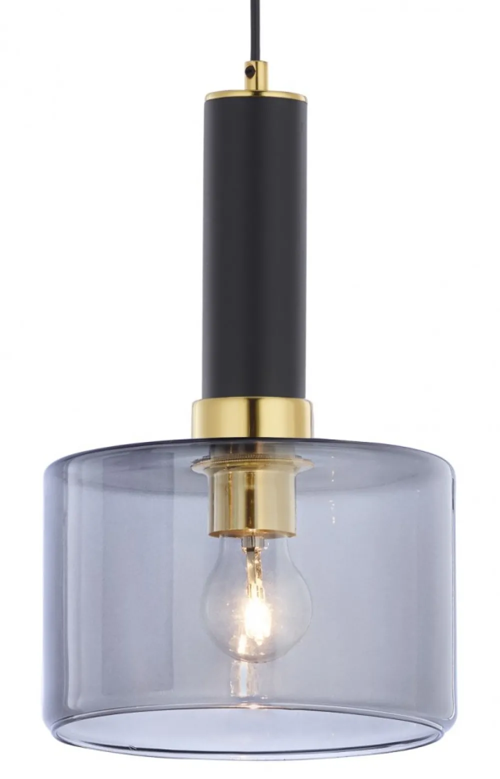 Lampa Wisząca VANES Złoty Dymiony Szklany Klosz 1xE27 20 cm * Jupiter Sale