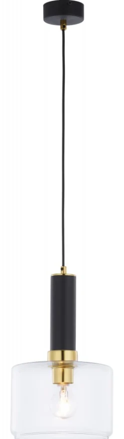 Lampa Wisząca VANES Złoty Transparentny Szklany Klosz 1xE27 20 cm * Jupiter Sale