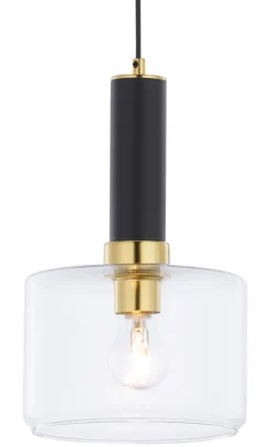 Lampa Wisząca VANES Złoty Transparentny Szklany Klosz 1xE27 20 cm * Jupiter Sale