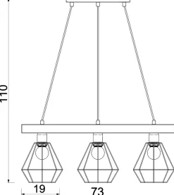 Lampa Wisząca VASTRA Czarny Brązowy 3xE27 * Luminex New