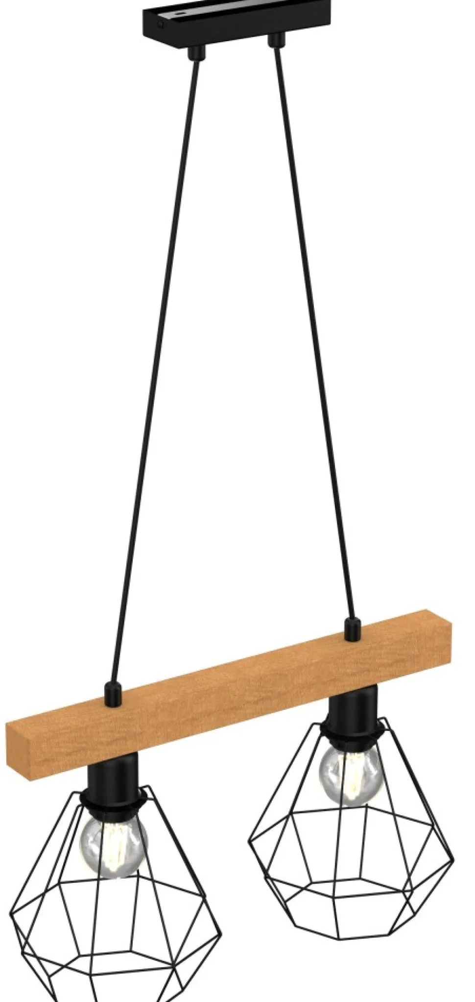 Lampa Wisząca VASTRA Czarny Brązowy 2xE27