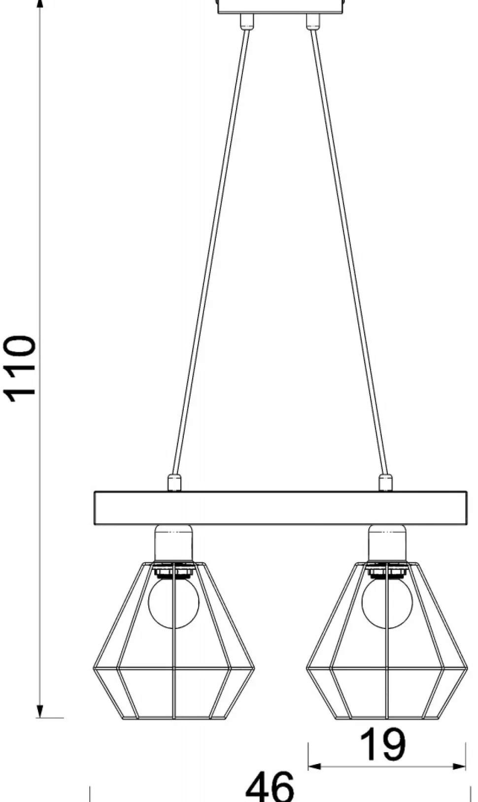 Lampa Wisząca VASTRA Czarny Brązowy 2xE27