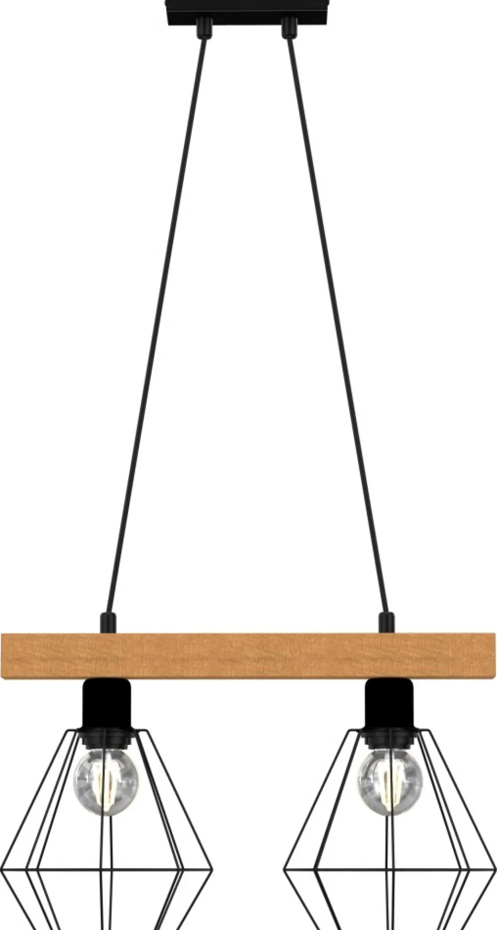 Lampa Wisząca VASTRA Czarny Brązowy 2xE27