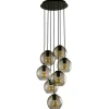 Lampa Wisząca VETRO Czarny Dymiony Szklane Klosze 7xE27 * Nowodvorski