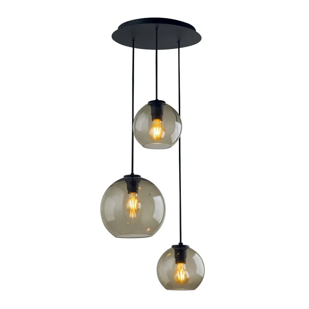 Lampa Wisząca VETRO Czarny Dymiony Szklane Klosze 3xE27 * Nowodvorski Outlet