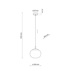 Lampa Wisząca VIBE Czarny Biały Szklany Klosz 1xE27 20cm * TK Lighting Best