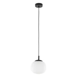 Lampa Wisząca VIBE Czarny Biały Szklany Klosz 1xE27 20cm * TK Lighting Best