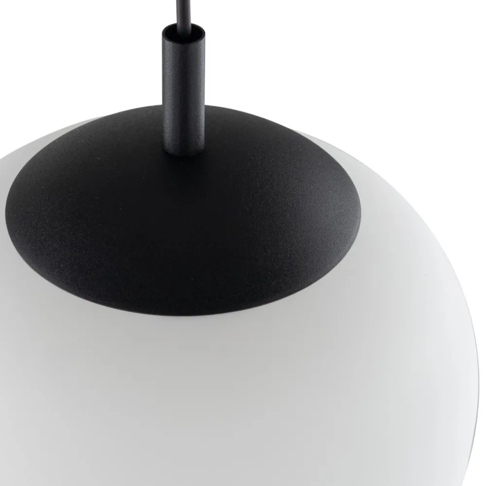 Lampa Wisząca VIBE Czarny Biały Szklany Klosz 1xE27 20cm * TK Lighting Best