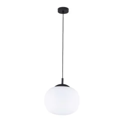 Lampa Wisząca VIBE Czarny Biały Szklany Klosz 1xE27 35cm * TK Lighting Outlet
