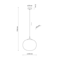 Lampa Wisząca VIBE Czarny Biały Szklany Klosz 1xE27 35cm * TK Lighting Outlet