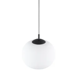 Lampa Wisząca VIBE Czarny Biały Szklany Klosz 1xE27 35cm * TK Lighting Outlet