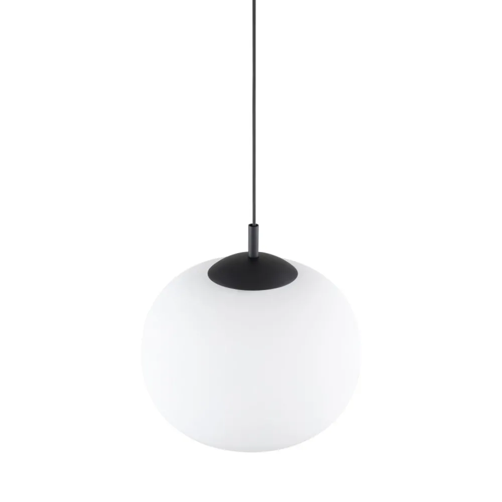 Lampa Wisząca VIBE Czarny Biały Szklany Klosz 1xE27 35cm * TK Lighting Outlet
