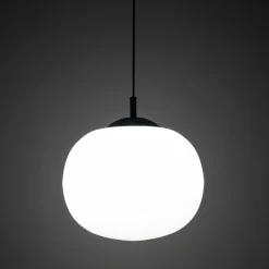 Lampa Wisząca VIBE Czarny Biały Szklany Klosz 1xE27 35cm * TK Lighting Outlet