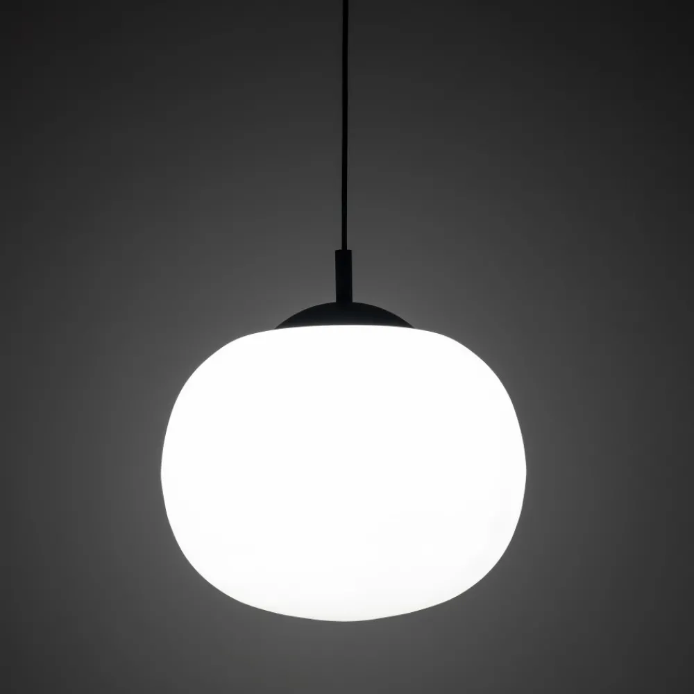 Lampa Wisząca VIBE Czarny Biały Szklany Klosz 1xE27 35cm * TK Lighting Outlet