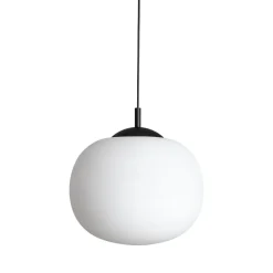 Lampa Wisząca VIBE Czarny Biały Szklany Klosz 1xE27 35cm * TK Lighting Outlet