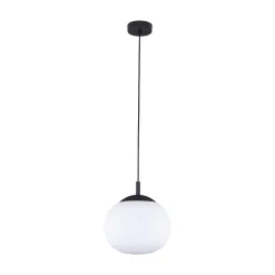 Lampa Wisząca VIBE Czarny Biały Szklany Klosz 1xE27 25cm * TK Lighting Discount