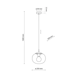 Lampa Wisząca VIBE Czarny Grafit Szklany Klosz 1xE27 25cm * TK Lighting Online