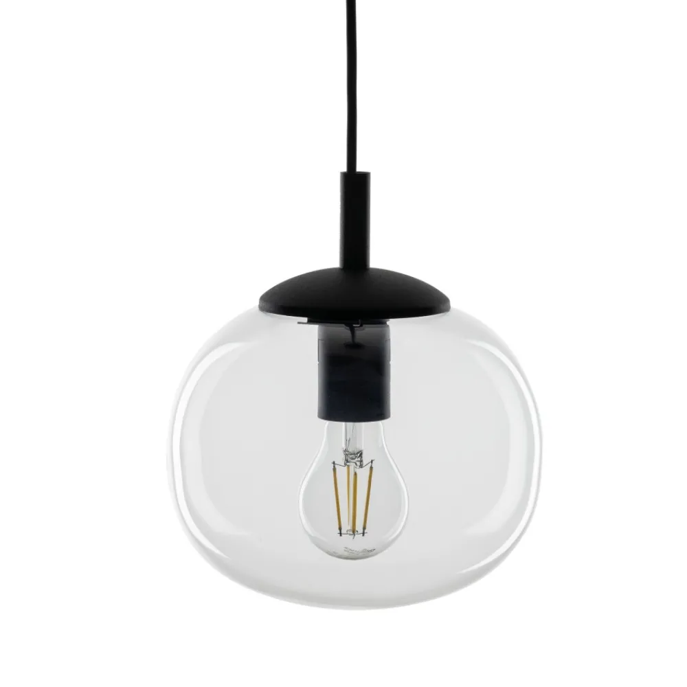 Lampa Wisząca VIBE Czarny Transparentny Szklany Klosz 1xE27 20cm * TK Lighting New