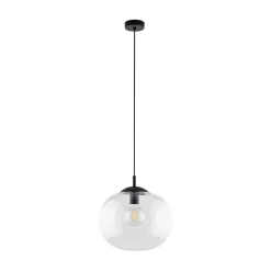 Lampa Wisząca VIBE Czarny Transparentny Szklany Klosz 1xE27 35cm * TK Lighting Online