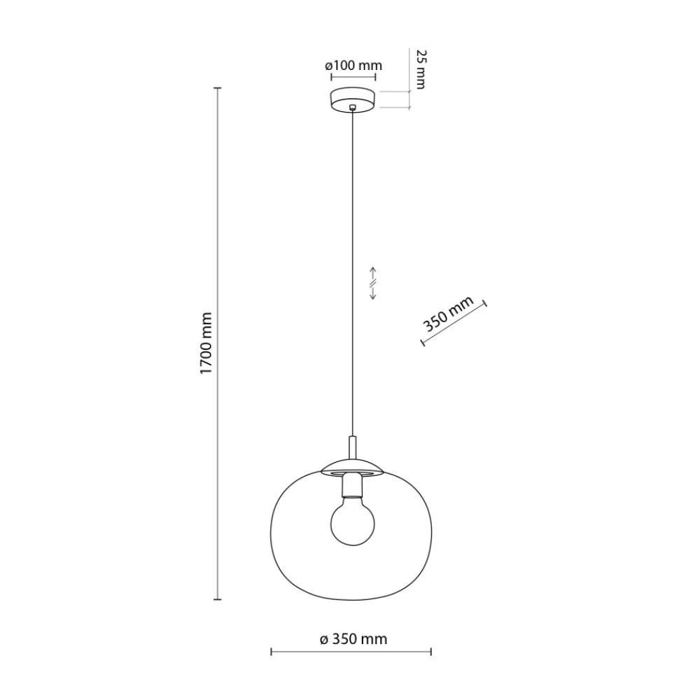 Lampa Wisząca VIBE Czarny Transparentny Szklany Klosz 1xE27 35cm * TK Lighting Online