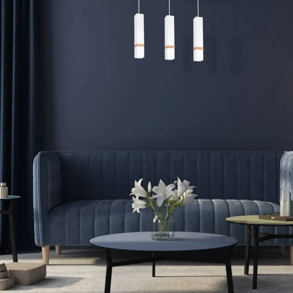 Lampa wisząca VIDAR Biały Brązowy 3xGU10 * Eko-light Hot