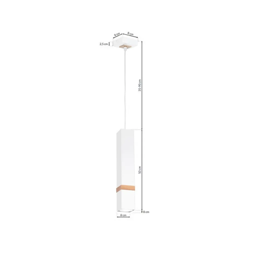 Lampa wisząca VIDAR Biały Brązowy 1xGU10 * Eko-light New