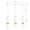 Lampa Wisząca VIDAR Biały Złoty 3xGU10 * Eko-light Online