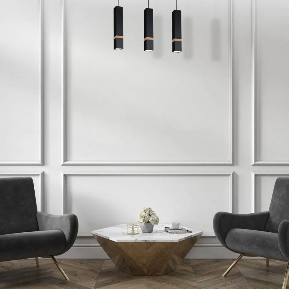 Lampa wisząca VIDAR Czarny Brązowy 3xGU10 * Eko-light Best