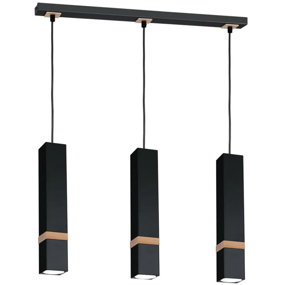Lampa wisząca VIDAR Czarny Brązowy 3xGU10 * Eko-light Best