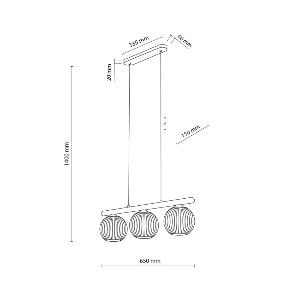 Lampa wisząca VIRLO beżowa klosz biały 3xE14 * TK Lighting Clearance