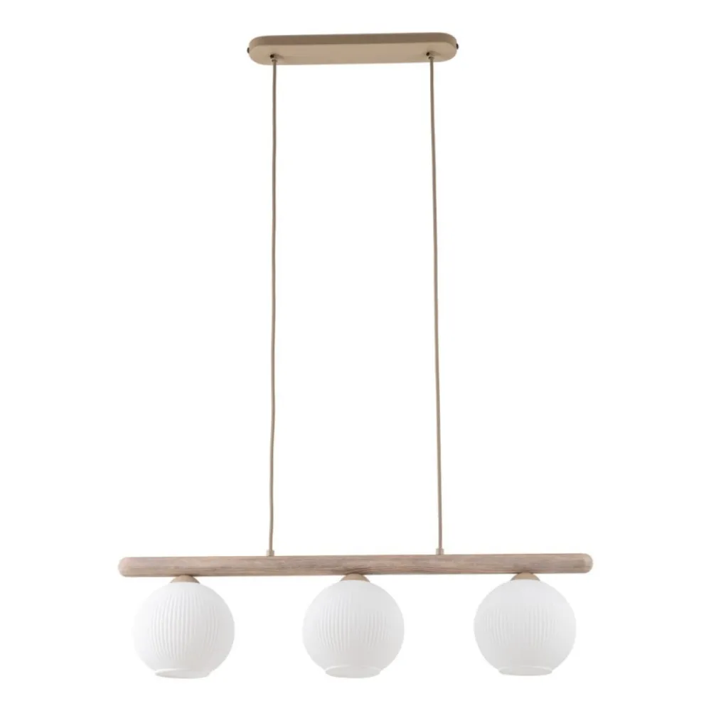 Lampa wisząca VIRLO beżowa klosz biały 3xE14 * TK Lighting Clearance