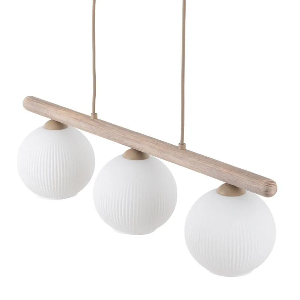Lampa wisząca VIRLO beżowa klosz biały 3xE14 * TK Lighting Clearance