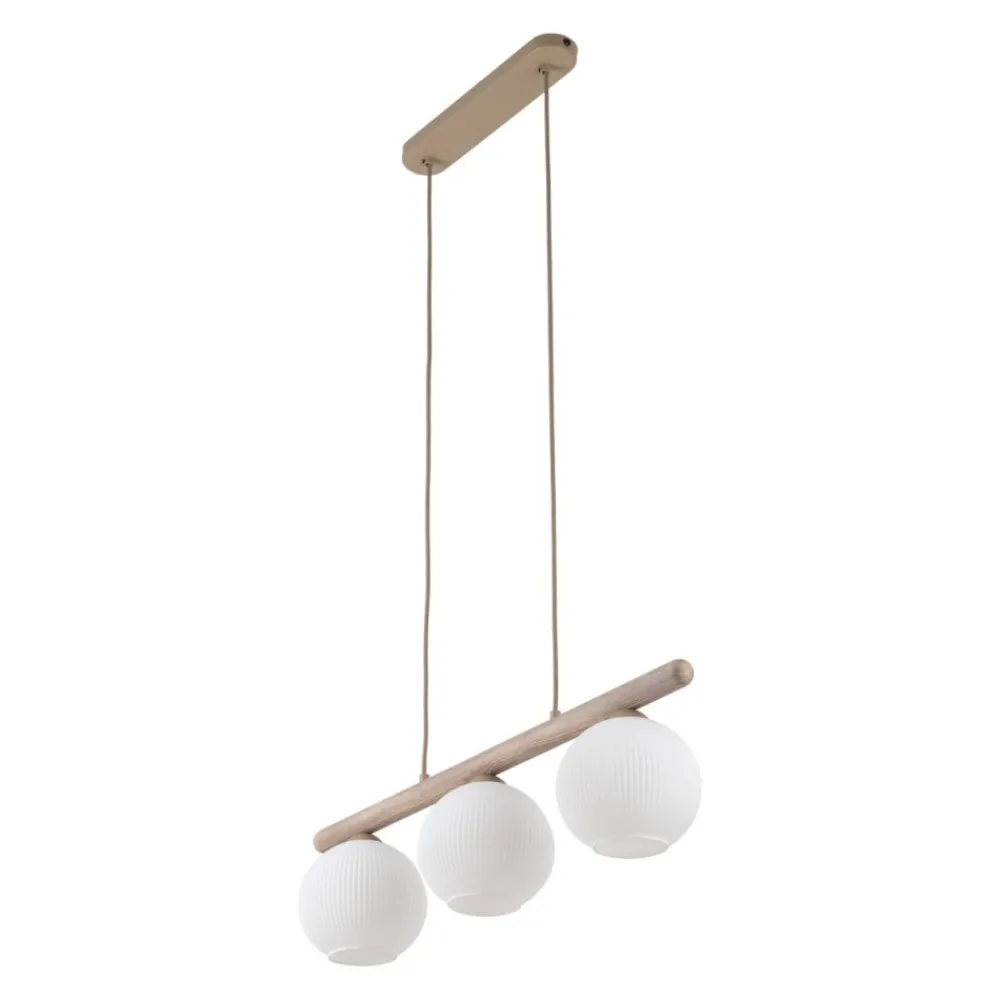 Lampa wisząca VIRLO beżowa klosz biały 3xE14 * TK Lighting Clearance