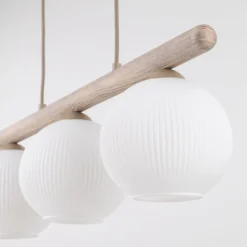 Lampa wisząca VIRLO beżowa klosz biały 3xE14 * TK Lighting Clearance