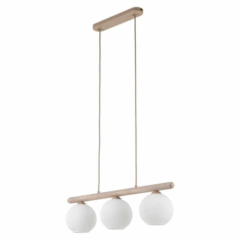 Lampa wisząca VIRLO beżowa klosz biały 3xE14 * TK Lighting Clearance