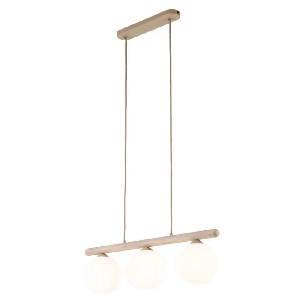 Lampa wisząca VIRLO beżowa klosz biały 3xE14 * TK Lighting Clearance