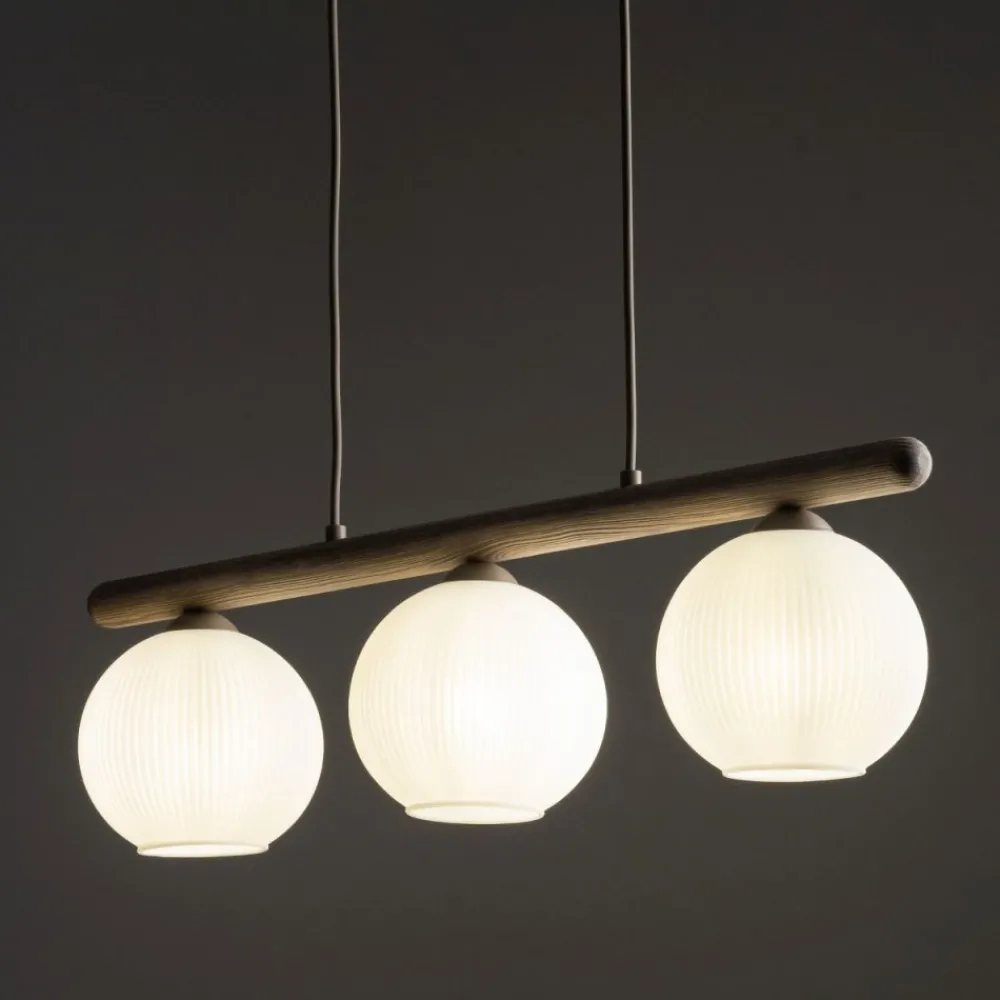 Lampa wisząca VIRLO beżowa klosz biały 3xE14 * TK Lighting Clearance