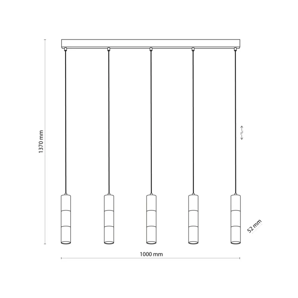 Lampa Wisząca VIVIENE Czarny Złoty 5xGU10 * TK Lighting Outlet