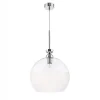 Lampa Wisząca VIX Srebrny Biały Szklany Klosz 1xE27 30 cm * Jupiter Outlet