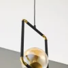 Lampa Wisząca ZAFRA Czarny Bursztynowy Szklany Klosz 1xG9 16 cm * Jupiter Best