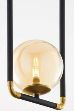 Lampa Wisząca ZAFRA Czarny Bursztynowy Szklany Klosz 1xG9 16 cm * Jupiter Best