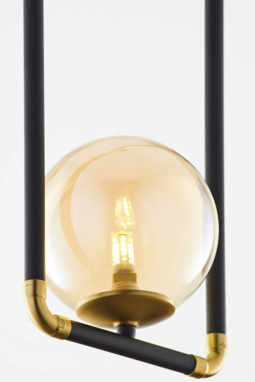 Lampa Wisząca ZAFRA Czarny Bursztynowy Szklany Klosz 1xG9 16 cm * Jupiter Best