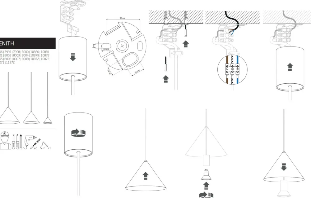 Lampa Wisząca ZENITH M Kremowy 1xGU10 ES111 35cm * Nowodvorski New