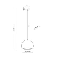 Lampa wisząca ZOE M brązowa 1xE27 * TK Lighting Sale