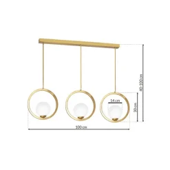 Lampa wisząca złota VIENNA 3xE14 * Eko-light Best
