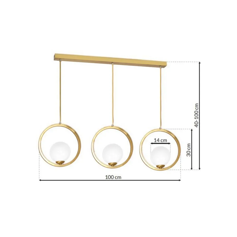 Lampa wisząca złota VIENNA 3xE14 * Eko-light Best