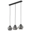 Lampa Wisząca ZULIA Czarny Listwa Szklane Klosze 3xE27 * TK Lighting Clearance
