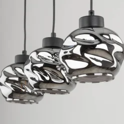 Lampa Wisząca ZULIA Czarny Listwa Szklane Klosze 3xE27 * TK Lighting Clearance