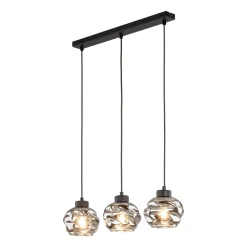 Lampa Wisząca ZULIA Czarny Listwa Szklane Klosze 3xE27 * TK Lighting Clearance